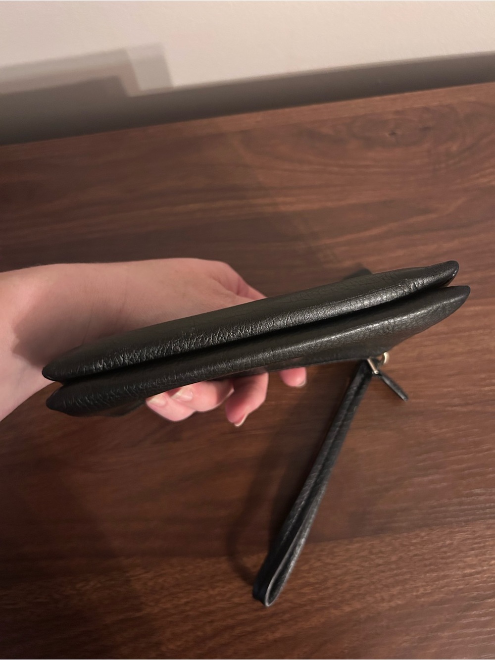 Coach Black Pebbled Leather Wristlet - Picture 4 of 10